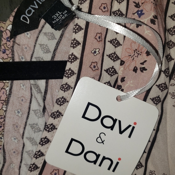 Davi & Dani Pink Floral Boho Tie Back Dress with Pockets 3X NWT - Picture 4 of 10